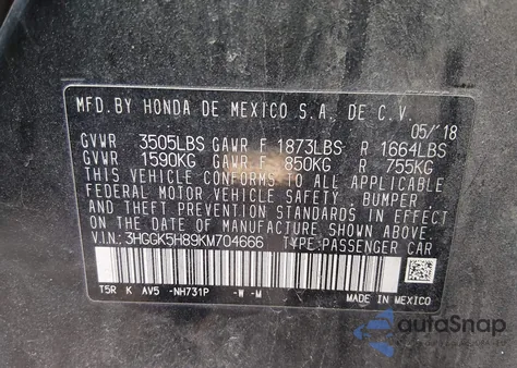 2019 Honda Fit Ex z USA, uszkodzony, nr VIN 3HGGK5H89KM704666